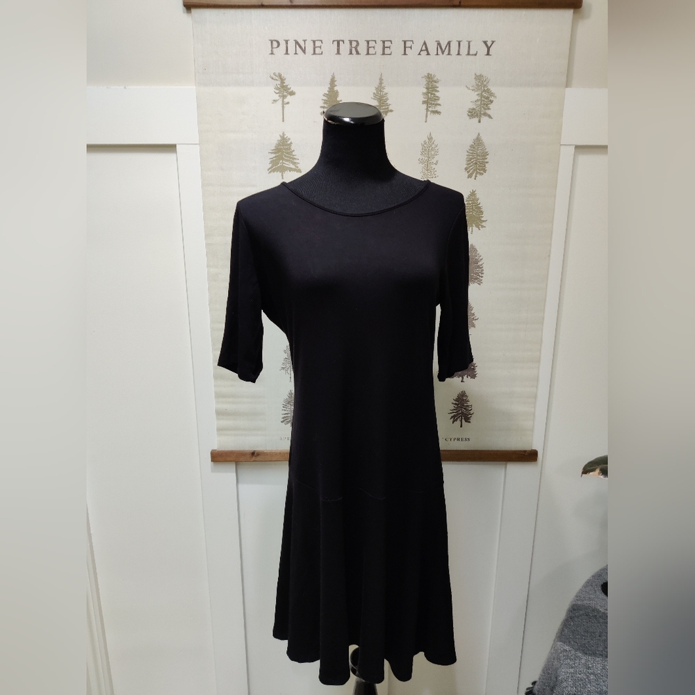 Katherine Barclay Black Fit & Flare Midi Dress Size Large